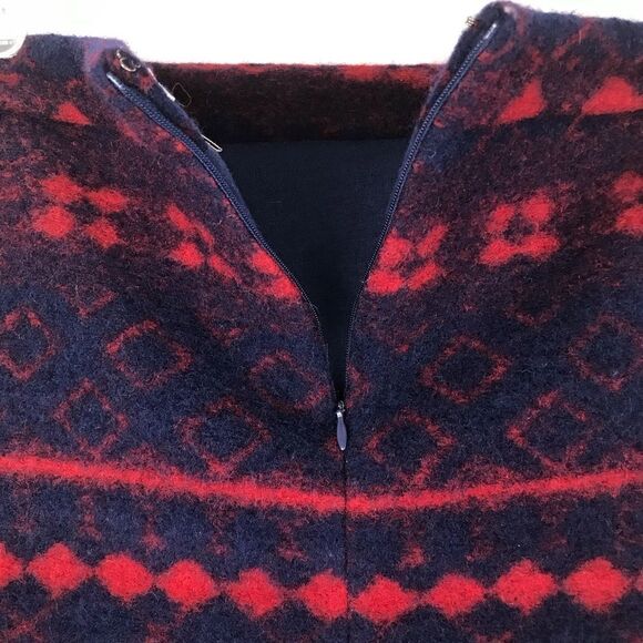 Forever 21 Navy Red Nordic Wool Blend Mini Skirt - Picture 8 of 11